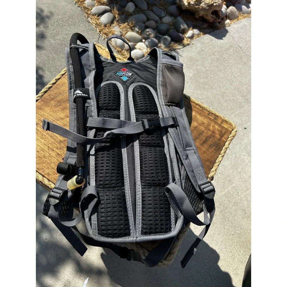 High Sierra Hydration Backpack Red Gray Hiking Daypack AirFlow Cooled Back